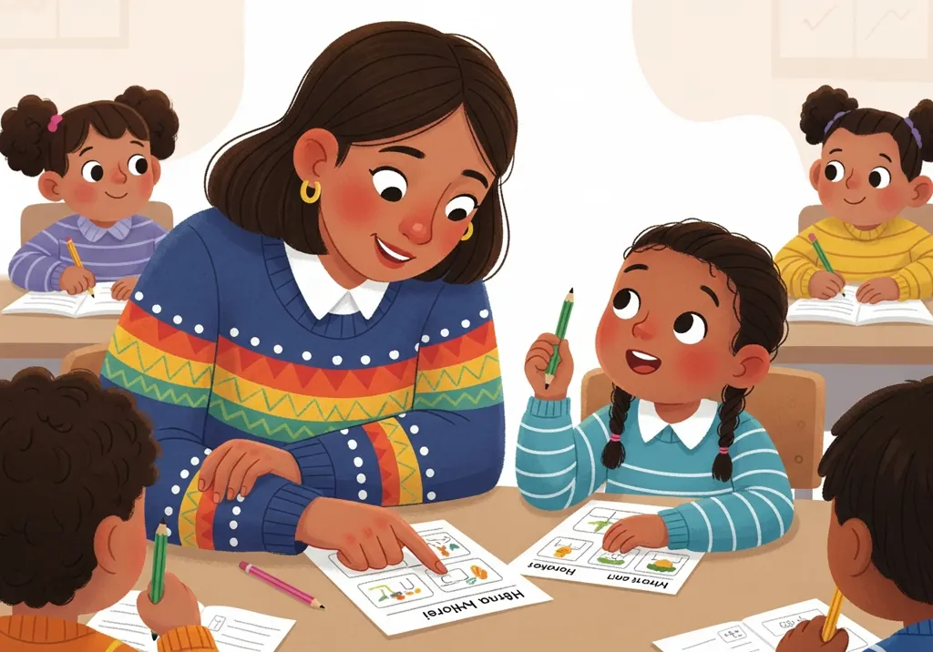 Social Scenes illustration: asking for help in class