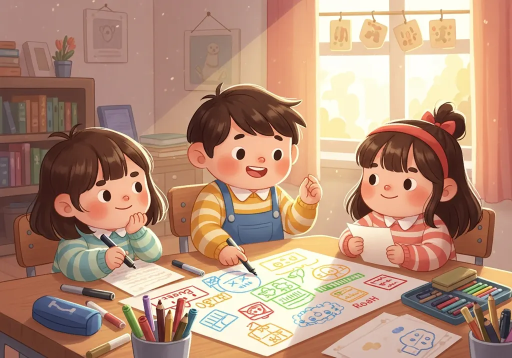 Social Scenes illustration: picking your part in a group