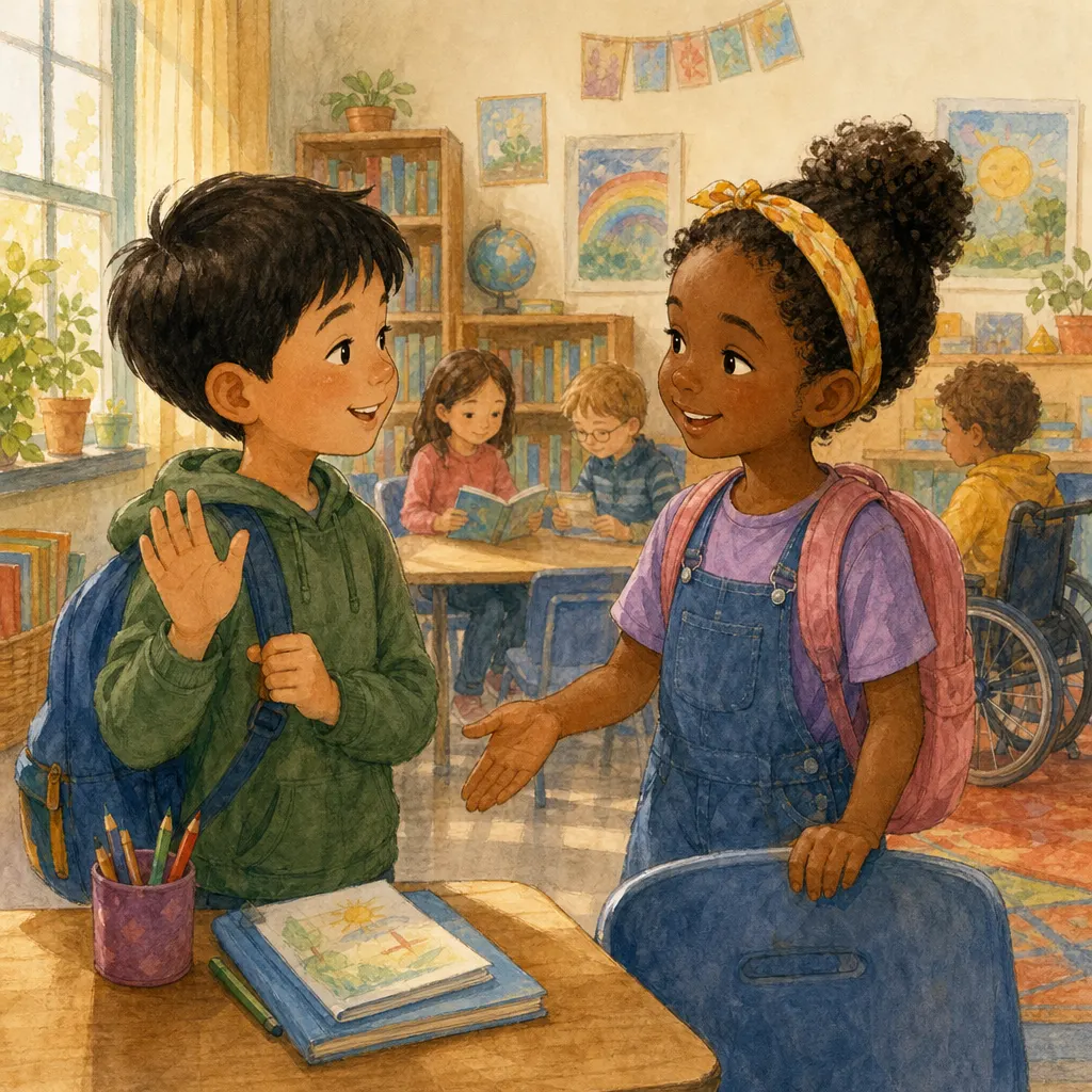 Social Scenes illustration: ending a conversation politely