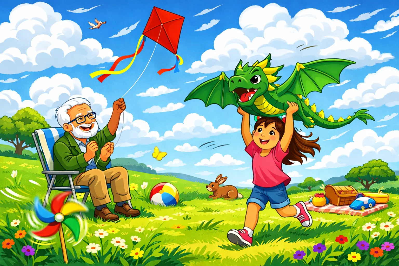WH scene: flying kites